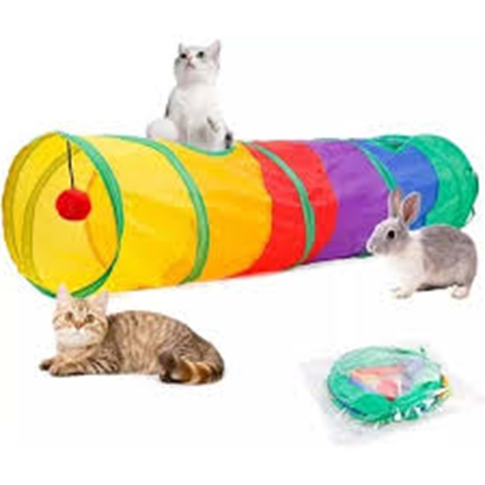 120 cm. Düz Model Kedi Oyun Tüneli