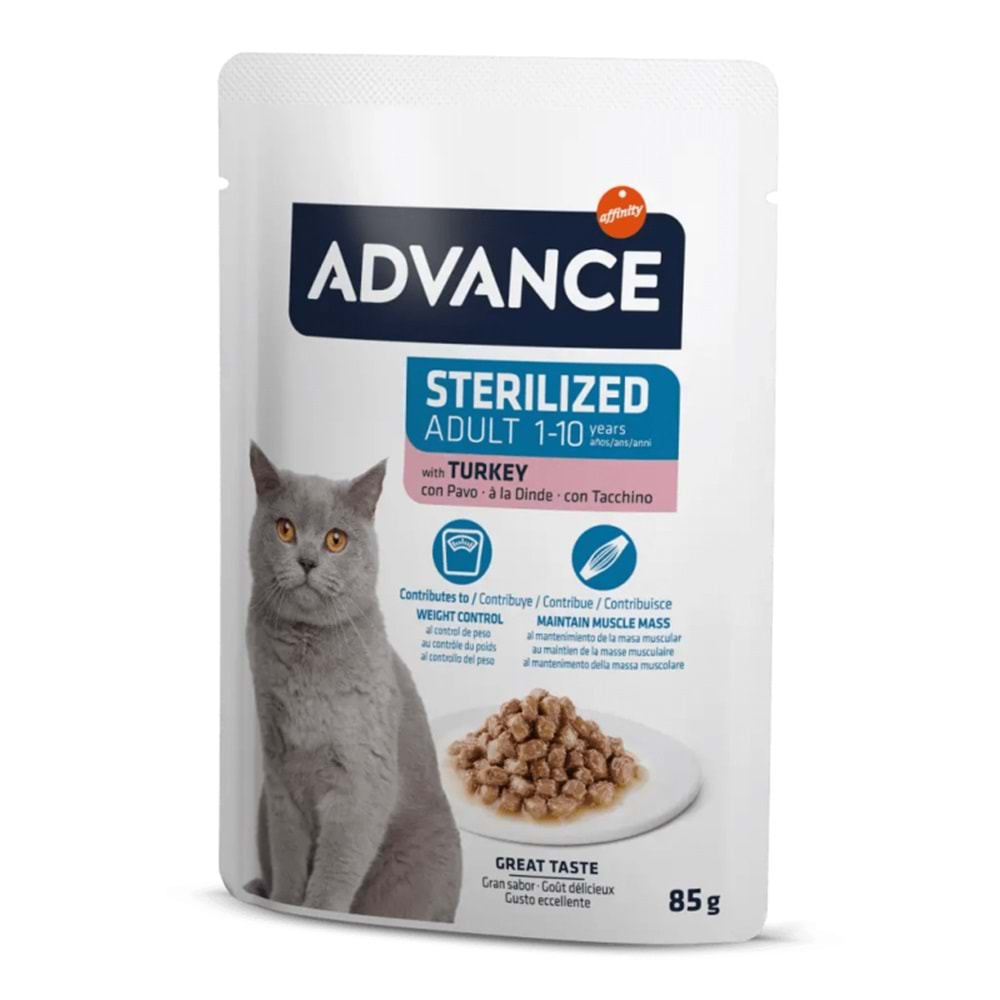 Advance Cat Sterılızed Turkey Wet Pouch 85gr