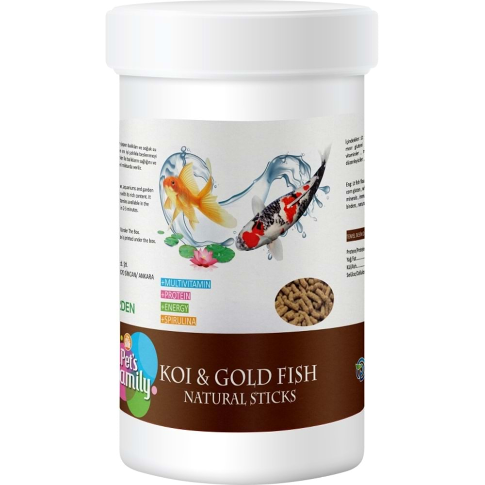 Pets Family Koı & Gold Fısh Natural Stıcks 1l/100g