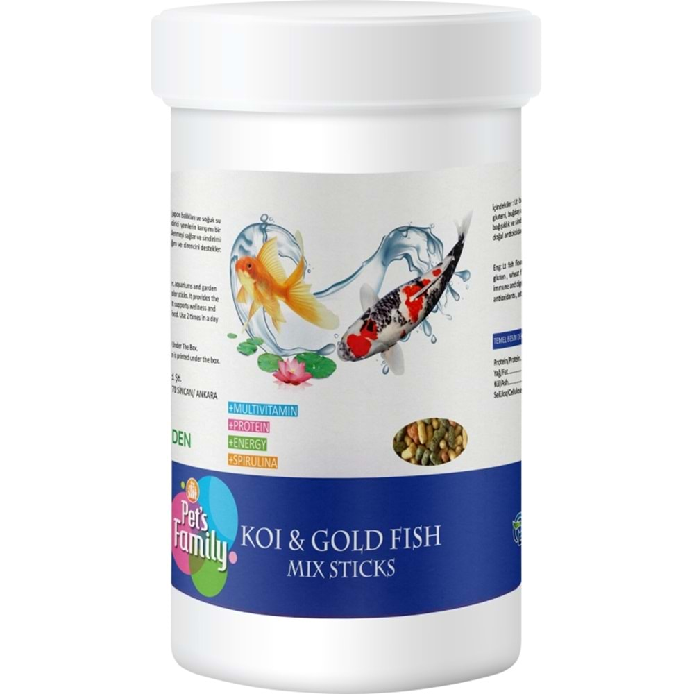 Pets Family Koı & Gold Fısh Mıx Stıcks 1l/100g