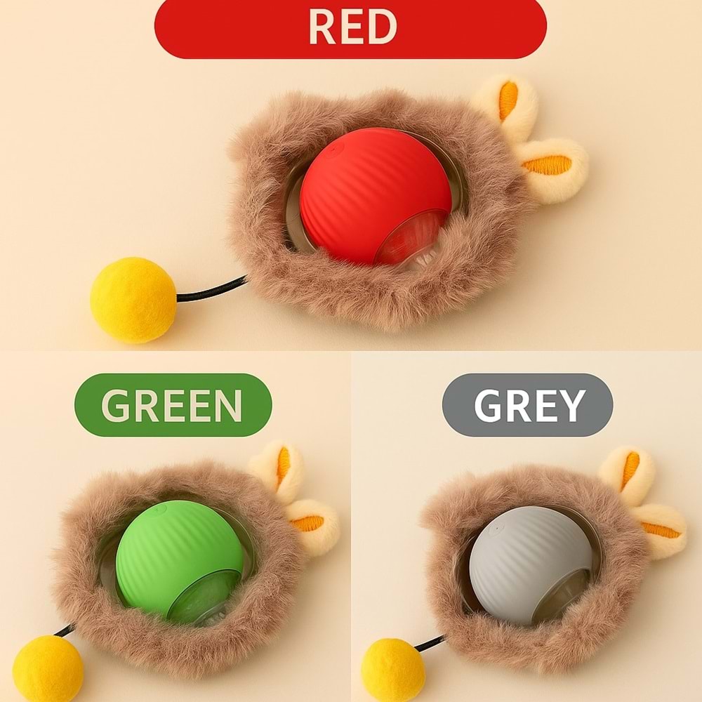 Evcil Hayvan Tüylü USB Şarjlı Hareketli Top