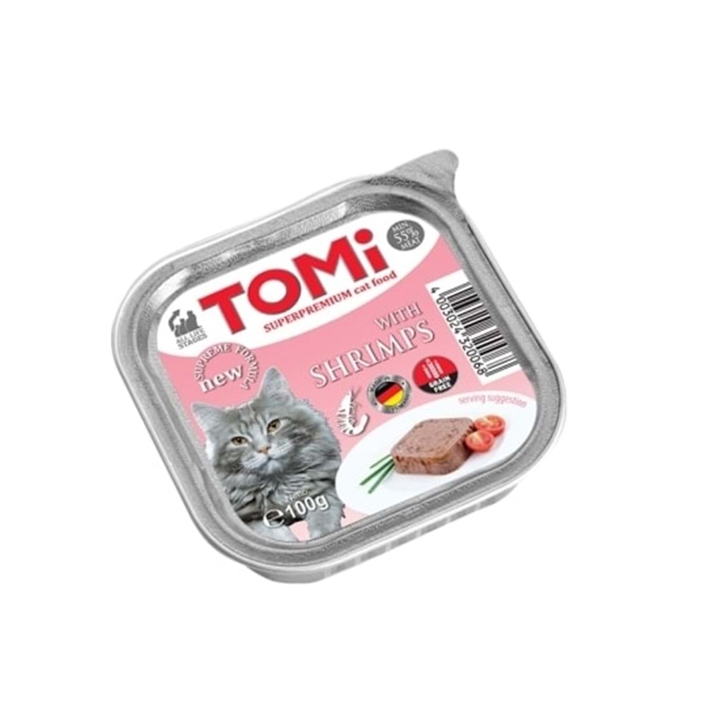 Tomi Kedi Karidesli Alüminyum Yaş Mama 100gr (pate)