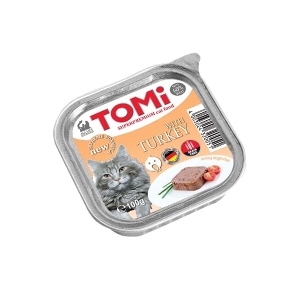 Tomi Kedi Hindili Alüminyum Yaş Mama 100gr (pate)