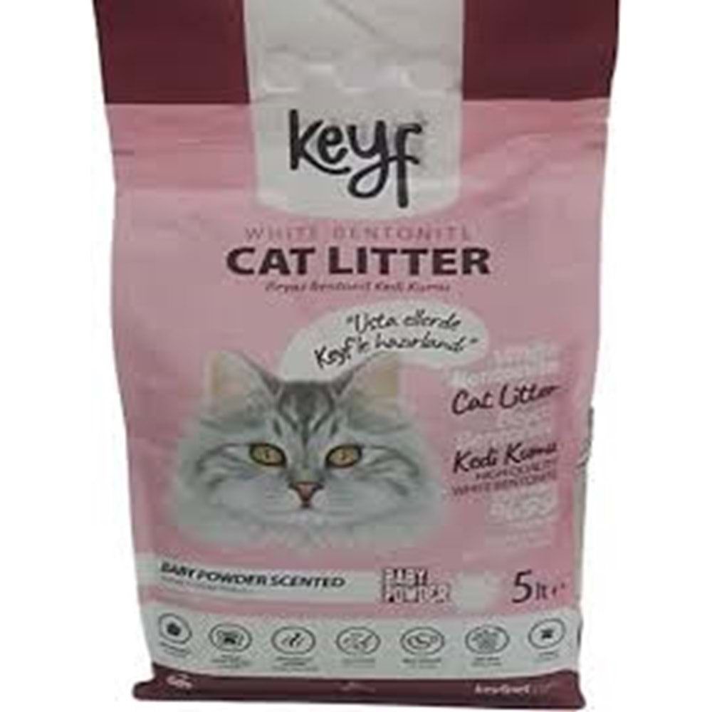 KEYF KEDİ KUMU-PUDRALI-5 LT-RENKLİ TANE