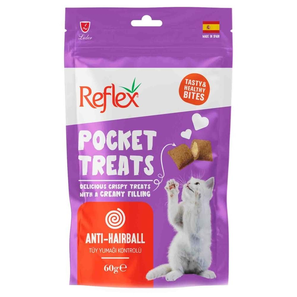 Reflex Pocket Treats Tüy Yumağı Kontrolü Yetişkin Kedi Ödül Maması 60gr