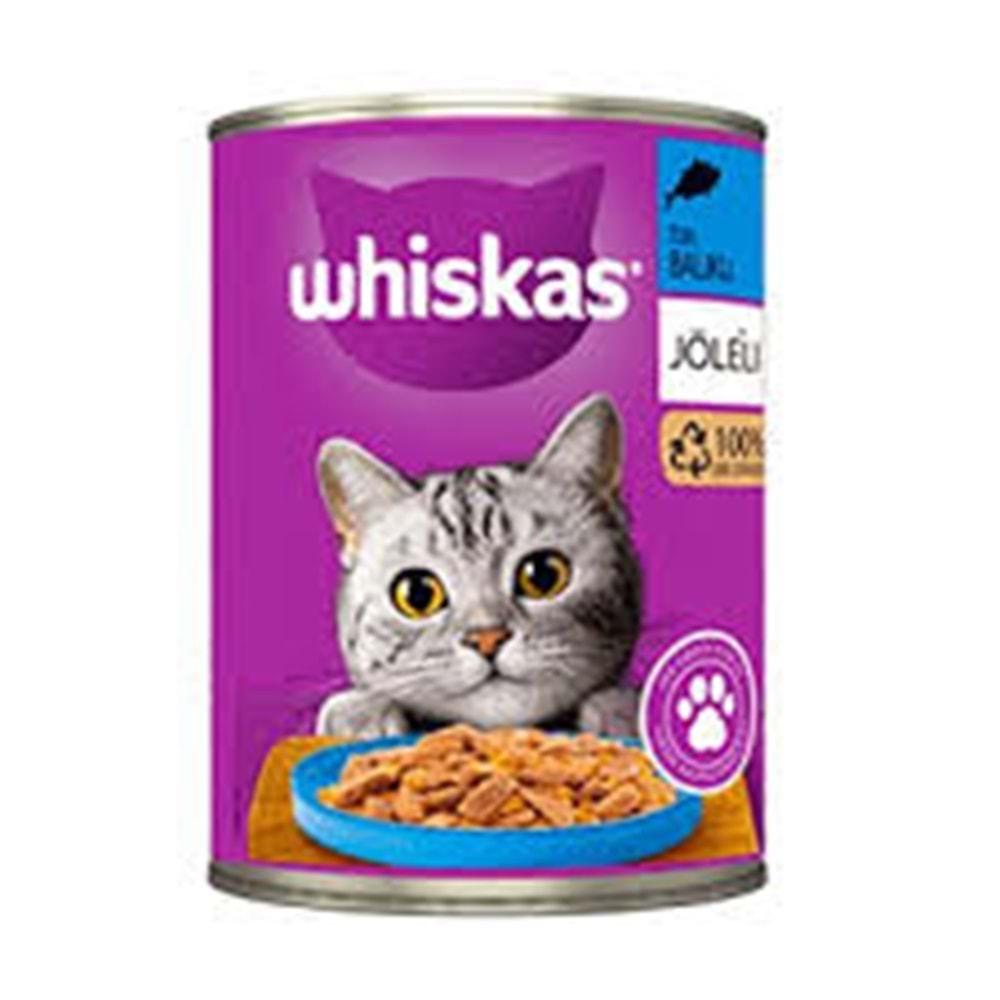 WHİSKAS KONSERVE YAŞ KEDİ 400GR TON BALIKLI VE JÖLELİ