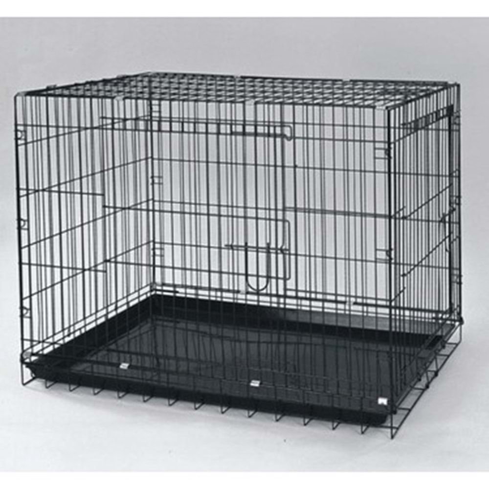 ATMACA Petshop Katlanabilir Tepsili Kedi Köpek Kafesi 60-42-45 Cm