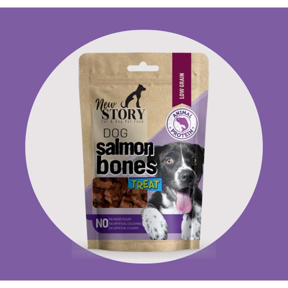 New Story kemik şekilli somon etli köpek ödül maması