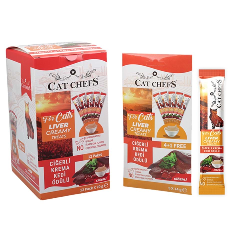 Cat Chefs Ciğerli Krema (5x14gr) Kedi Ödülü