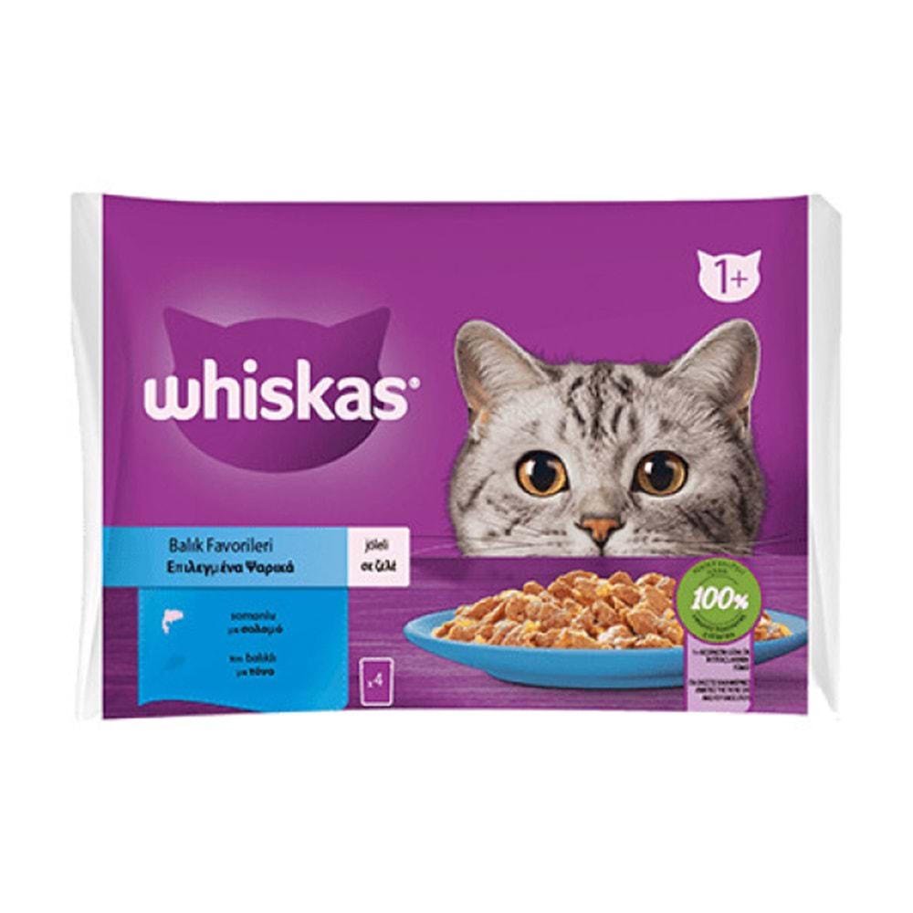 Whiskas Pouch Jöle İçinde Somonlu ve Ton Balıklı Yetişkin Kedi Konservesi 8