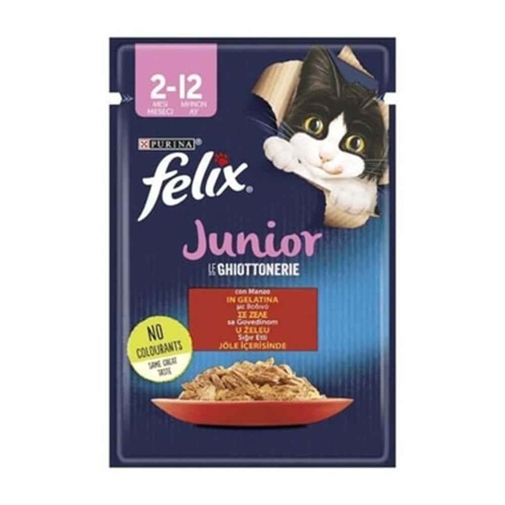 Felix Junior Yavru Tavuk Etli Kedi Yaş Mama 85 Gr