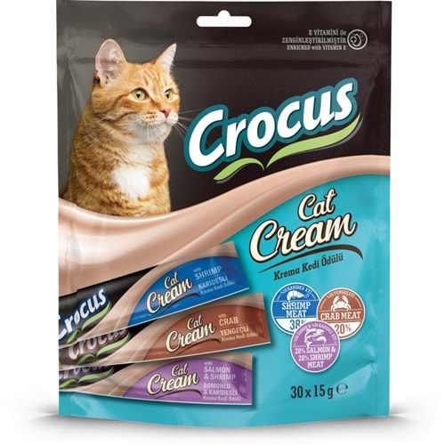 Crocus Çoklu Somon Karides & Karides & Yengeç Kedi Ödülü 30x15gr