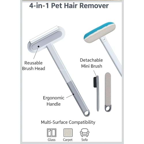 4 Fonksiyonlu Evcil Hayvan Tüy Toplama Aparatı