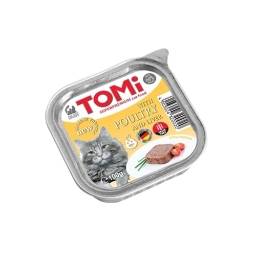 Tomi Kedi Kümes Hayvanı Ve Ciğerli Alüminyum Yaş Mama 100gr (pate)