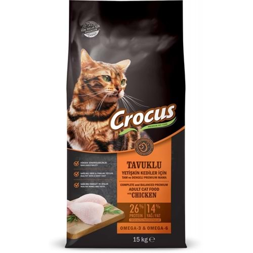 Crocus Tavuk Etli Yetişkin Kedi Maması 15 Kg