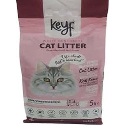 KEYF KEDİ KUMU-PUDRALI-5 LT-RENKLİ TANE