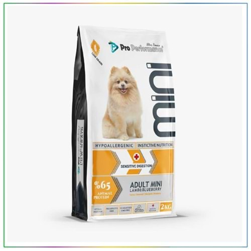 Pro Performance Yetişkin Mini Irk Kuzu Etli ve Yaban Mersinli Köpek Maması 2 Kg