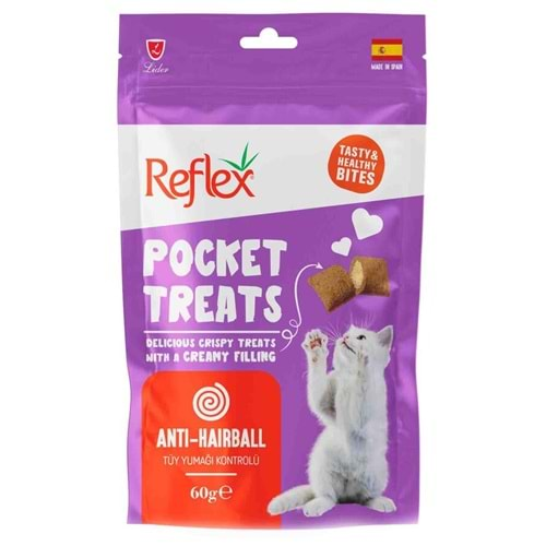 Reflex Pocket Treats Tüy Yumağı Kontrolü Yetişkin Kedi Ödül Maması 60gr