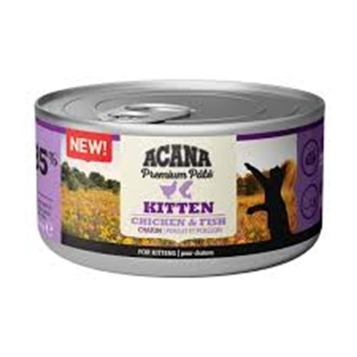 Acana Premium Pate Tavuklu ve Balıklı Ezme Yavru Kedi Konservesi 85gr