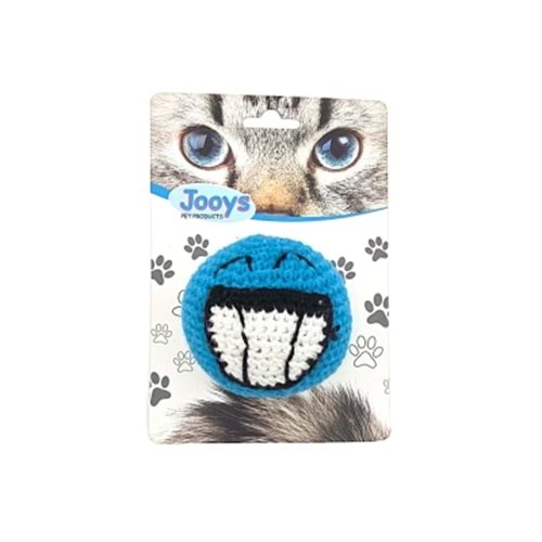 Jooys Amigurumi Kedi Oyuncağı Mavi Emoji