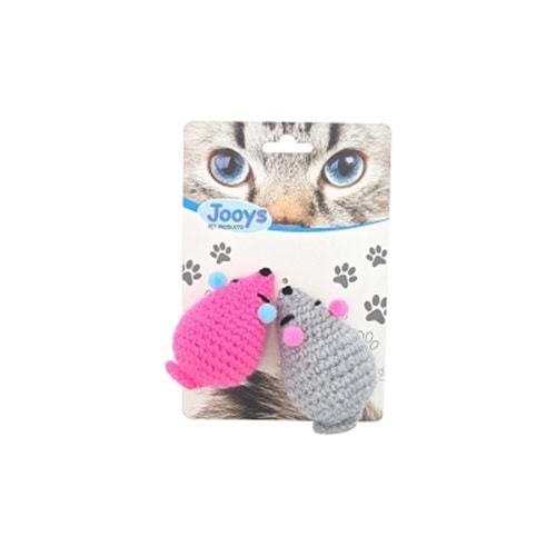Jooys Amigurumi Kedi Oyuncağı İkili Fare