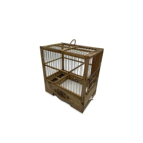 07745-BİRDLİFE AHŞAP KUŞ KAFESİ OYMALI 27,5X29X17CM