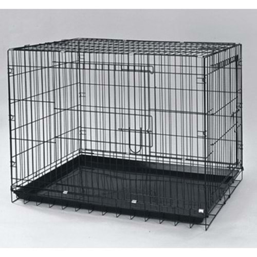 ATMACA Petshop Katlanabilir Tepsili Kedi Köpek Kafesi 60-42-45 Cm
