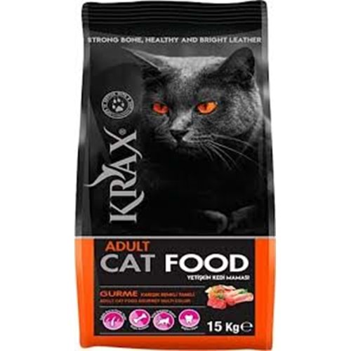 Krax Gurme Renkli Taneli Yetişkin Kedi Maması 15 kg
