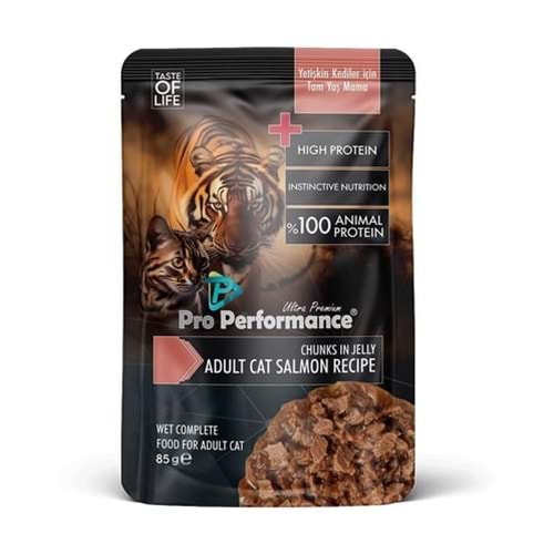 Pro Performance Yetişkin Kediler için Somonlu Yaş Mama Pouch 85gr