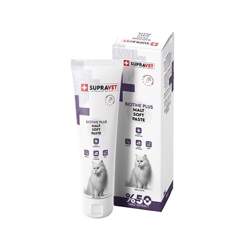 Supravet Biotine Plus Kediler İçin Tüy Sağlığı Güçlendirici Malt Paste 100 gr
