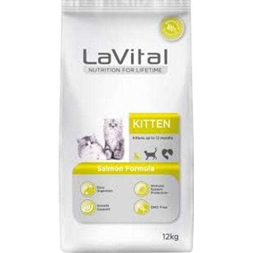 ACIK 1 KG LaVital Kitten Bağışıklık Sistemi Güçlendirici Somonlu Yavru Kedi Maması 12kg