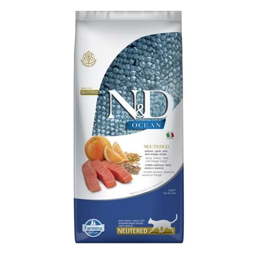 ACIK 1 KG N&D Ocean Somonlu ve Portakallı Ata Tahıllı Kısırlaştırılmış Kedi Maması