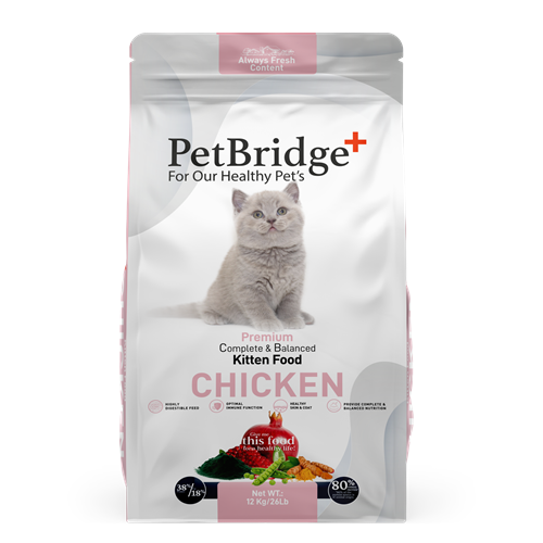 PETBRİDGE TAVUK ETLİ YAVRU KEDİ MAMASI 12 KG