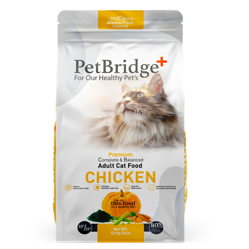 PETBRİDGE TAVUK ETLİ YETİŞKİN KEDİ MAMASI 12 KG