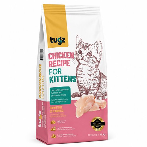 TUGZ TAVUKLU YAVRU KEDİ MAMASI 1 KG