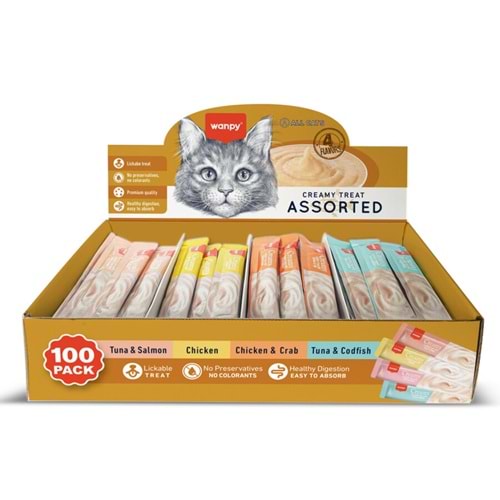 Wanpy Krema Kedi Ödül Maması 14gr (Karışık Çeşitli)