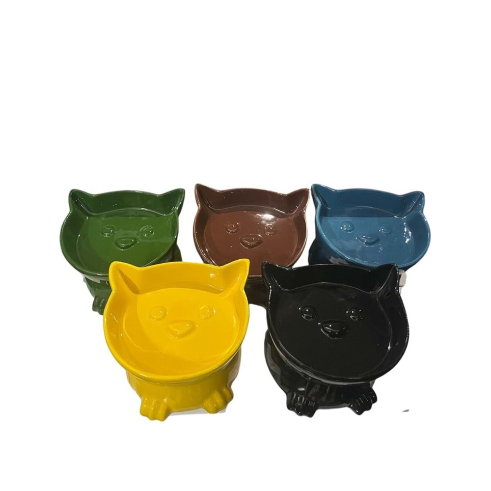 Ayaklı Kulaklı Seramik Mama Kabı