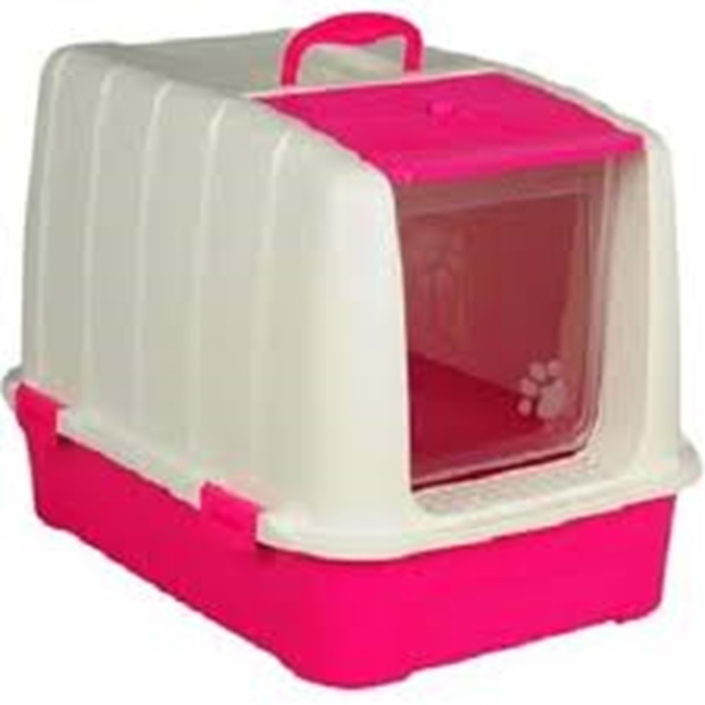 Irak Plastik Kapalı Kedi Tuvaleti pembe 37 x 38 x 50 cm