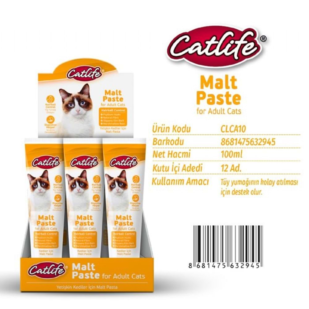 CLCA10-CATLİFE KEDİ MALT PASTE 100ML