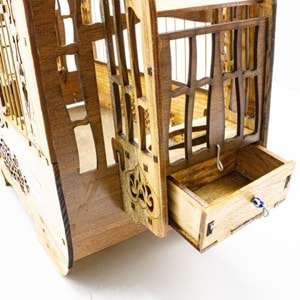 07328-BİRDLİFE DAMLA LÜX OYMALI AHŞAP KUŞ KAFESİ 36X18,5X45CM