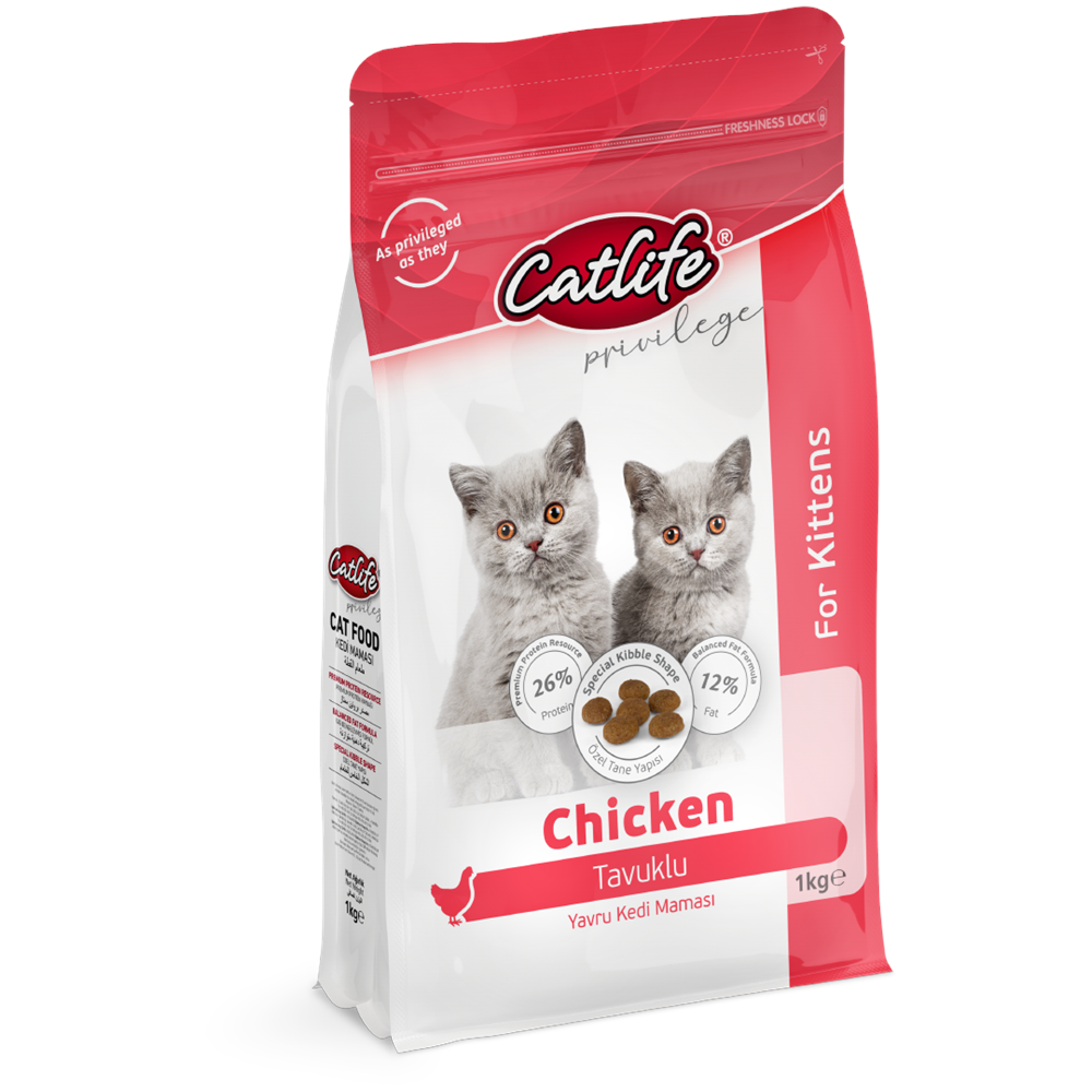 CLFD07-CATLİFE TAVUKLU KİTTEN YAVRU KEDİ MAMASI 1KG